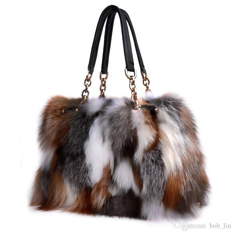 Fox Fur Handbags Fashion Women Winter Luxury Bag Genuine Leather Shoulder Bags Bolsa Feminine Messenger Bags - Sorta Stuff